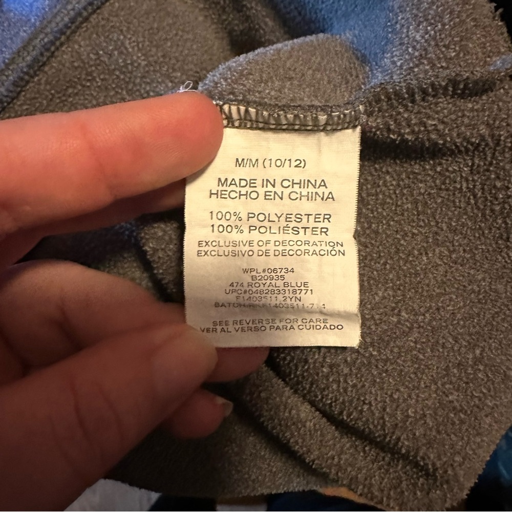 Reebok Heather Blue Charcoal Grey Hoodie Pullover Jacket (Kid's Medium) - Picture 7 of 9